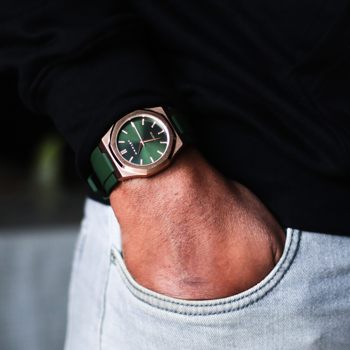 Prestige Sage - Rose‑Gold Case, Green Dial, Green Strap