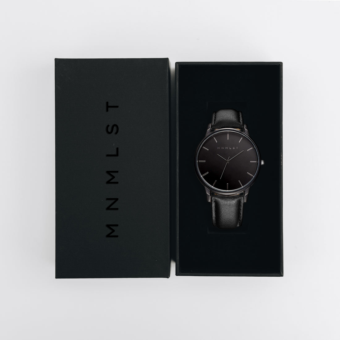 Mvmt Men's Legacy Black Leather Strap Watch, 42mm Black/Black